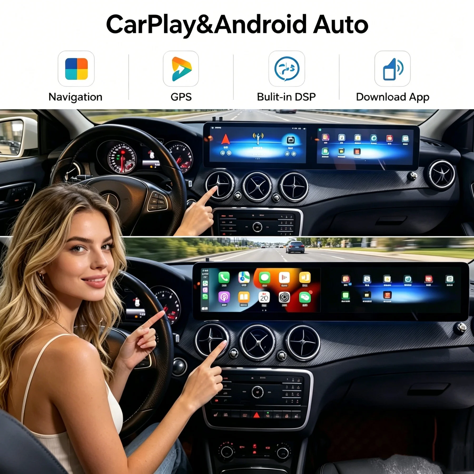 Dual 25.6 inch Car Radio For Mercedes Benz A class W176 CLA-C117 GLA-X156 2013-2018 Android Multimedia Video Player GPS Carplay
Dual 25.6 inch Car Radio For Mercedes Benz A class W176 CLA-C117 GLA-X156 2013-2018 Android Multimedia Video Player GPS Carplay