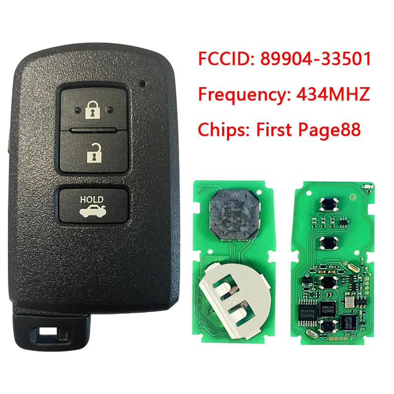 CN007160 Послепродажный 3-кнопочный смарт-брелок 434 МГц P 1 88 Модель 8A Чип FCC BA9EQ P/N 89904-33501 Keyless Go для Toyota Auris Rav4
CN007160 Послепродажный 3-кнопочный смарт-брелок 434 МГц P 1 88 Модель 8A Чип FCC BA9EQ P/N 89904-33501 Keyless Go для Toyota Auris Rav4