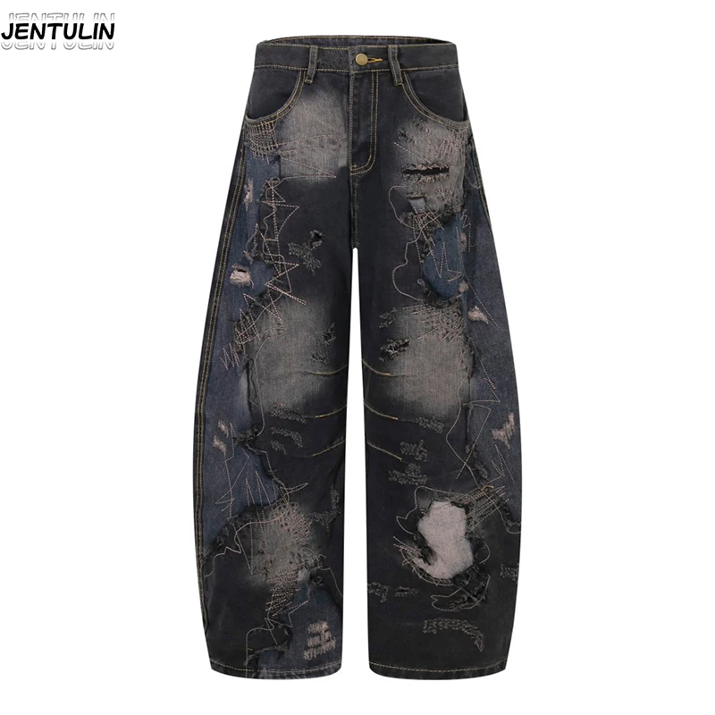 Aesthetic Waste Soil Destruction Washed Denim Jeans High Street Splicing Denim Ten Thousand Needle Embroidery Wide Leg Pants Y2k
Aesthetic Waste Soil Destruction Washed Denim Jeans High Street Splicing Denim Ten Thousand Needle Embroidery Wide Leg Pants Y2k