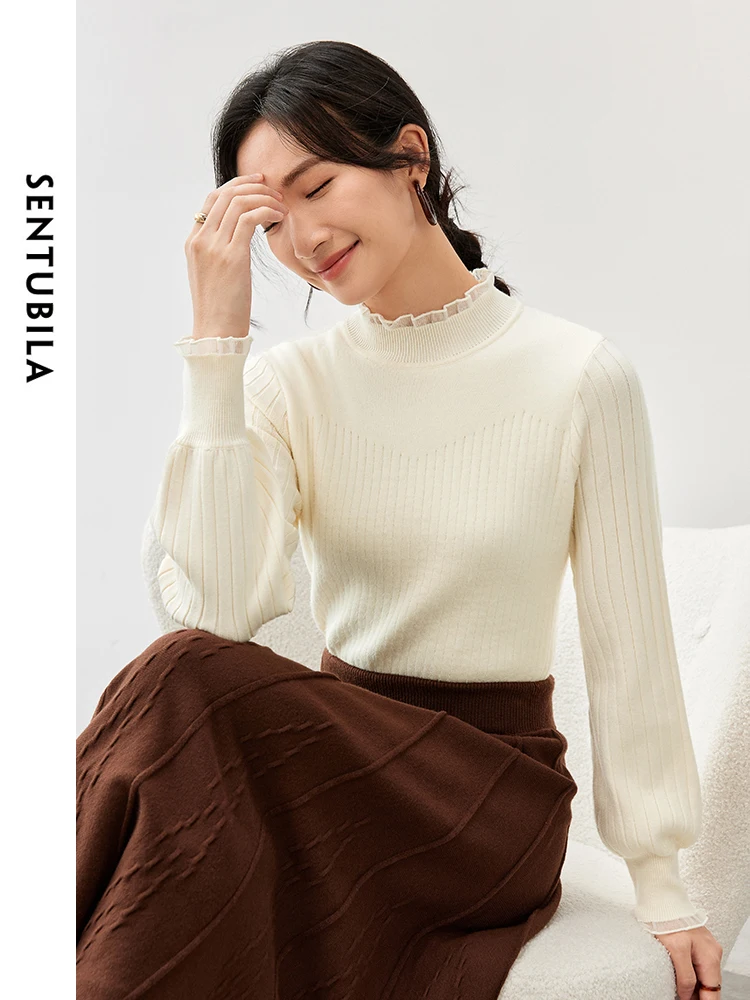 SENTUBILA Apricot Sweater Woman 2025 Casual Comfort Knitted Pullovers Mock Neck Thick Tops Warm Sweater Winter Clothes W44E56588
SENTUBILA Apricot Sweater Woman 2025 Casual Comfort Knitted Pullovers Mock Neck Thick Tops Warm Sweater Winter Clothes W44E56588