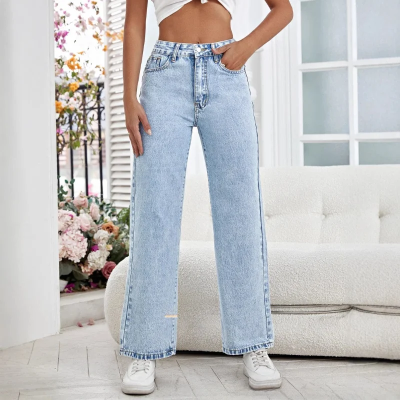 Womens High Waist Skinny Jeans Spring 2025 Fashionable Washed Wide Leg Denim Pants Elegant Commuter Trousers Micro Stretch
Womens High Waist Skinny Jeans Spring 2025 Fashionable Washed Wide Leg Denim Pants Elegant Commuter Trousers Micro Stretch