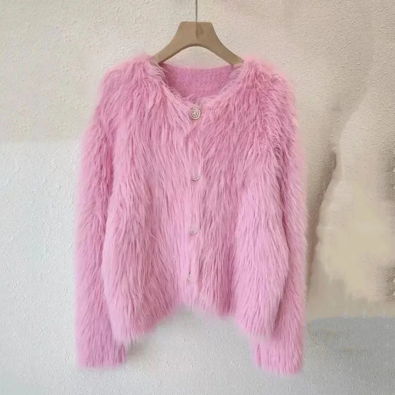 Autumn Winter New Imitation Mink Fleece Knitted Cardigan Sweater Coat Women's Wear Thickened Sweater Short Soft Female Tops
Autumn Winter New Imitation Mink Fleece Knitted Cardigan Sweater Coat Women's Wear Thickened Sweater Short Soft Female Tops