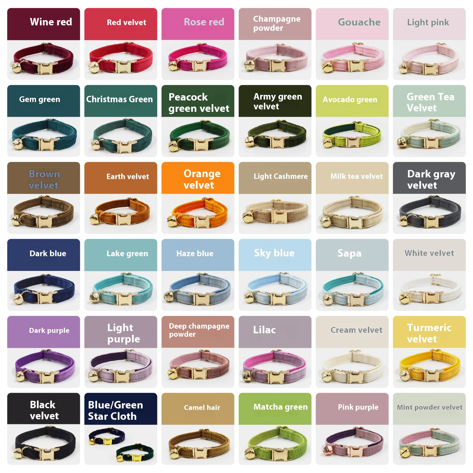 Velvet Pet Collar with Bells for Cats and Dogs - Laser Engraved Name Tag, Safe and Stylish
Velvet Pet Collar with Bells for Cats and Dogs - Laser Engraved Name Tag, Safe and Stylish