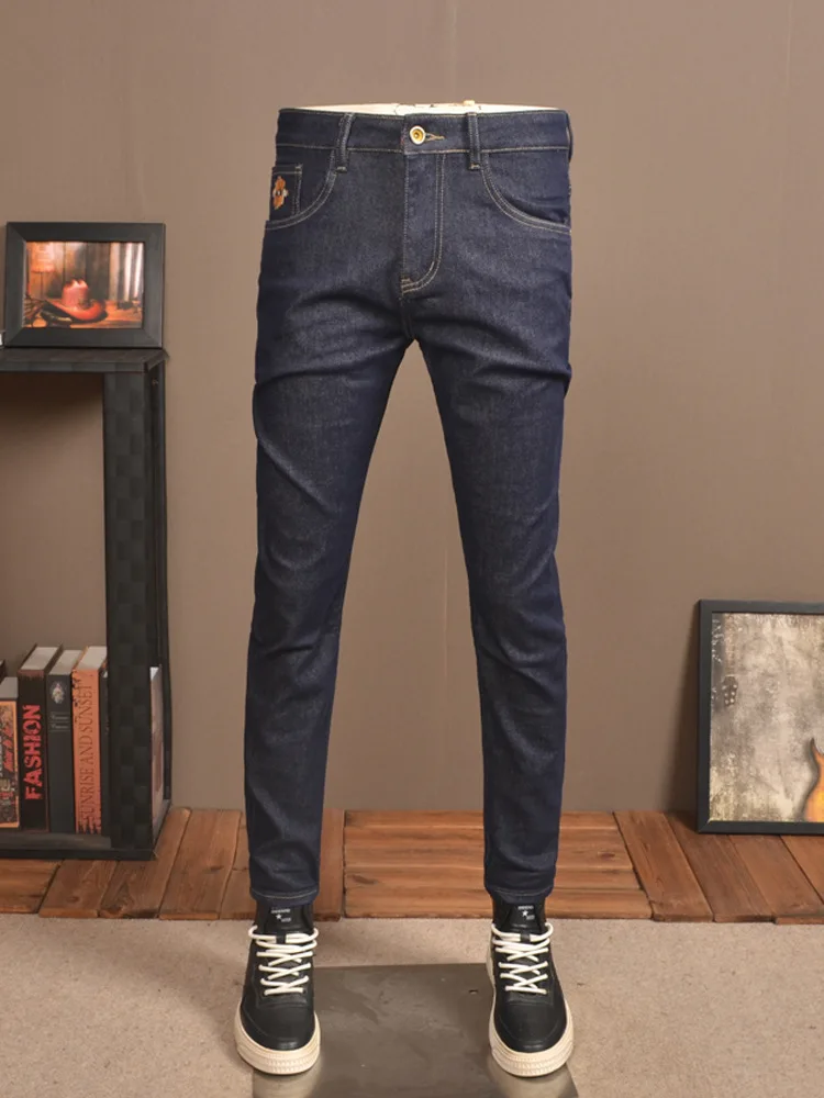 Primary Color Jeans Men's Fashion Bank Stretch Slim Fit Feet High-End Trend Blue Washed Casual Men's Trousers
Primary Color Jeans Men's Fashion Bank Stretch Slim Fit Feet High-End Trend Blue Washed Casual Men's Trousers