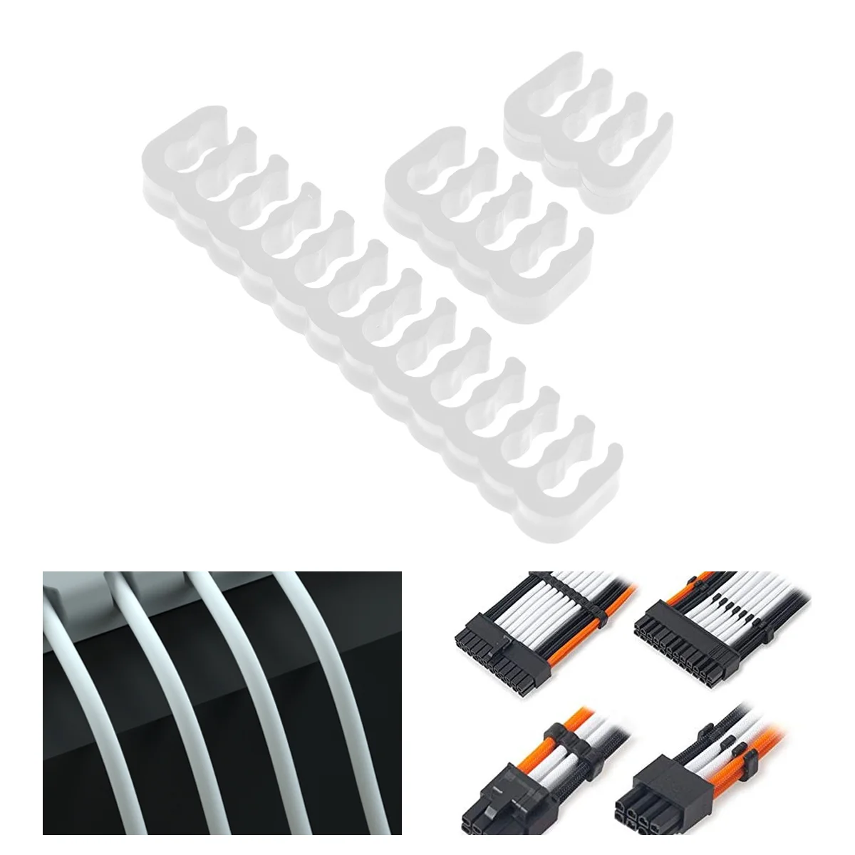 24pcs 6/8/24 Pin For Sleeve Cables Pc Wire Management Tool Cable Organizer Cord Manager Clamp 
24pcs 6/8/24 Pin For Sleeve Cables Pc Wire Management Tool Cable Organizer Cord Manager Clamp