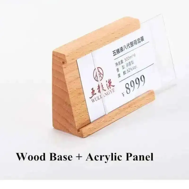 90X54MM Wood Acrylic Sign Holder Display Stand Menu Paper Price Listing Poster Frame Mini Price Label Card Tags
90X54MM Wood Acrylic Sign Holder Display Stand Menu Paper Price Listing Poster Frame Mini Price Label Card Tags