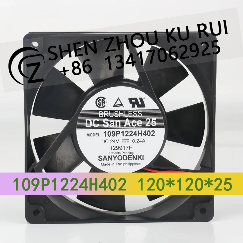 Вентилятор охлаждения Sanyo 24V 0.24A 12025 120X120X25MM 12CM для корпуса, бесшумный, для инвертора, с большой производительностью, 109P1224H402
Вентилятор охлаждения Sanyo 24V 0.24A 12025 120X120X25MM 12CM для корпуса, бесшумный, для инвертора, с большой производительностью, 109P1224H402