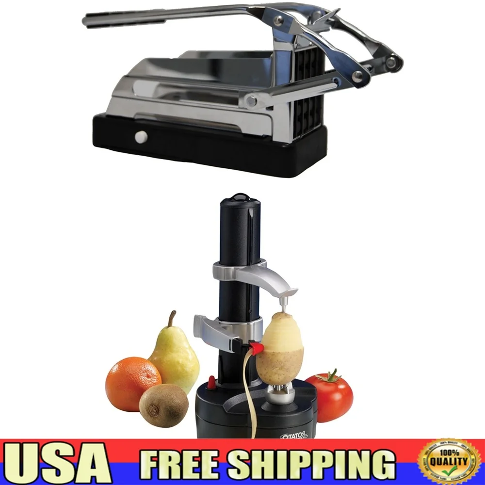 Rotato Express and Fry Cutter Combo Vegetable Peeler with Blade Storage Ideal Quick Meal Preparation and Kitchen Efficiency
Rotato Express and Fry Cutter Combo Vegetable Peeler with Blade Storage Ideal Quick Meal Preparation and Kitchen Efficiency