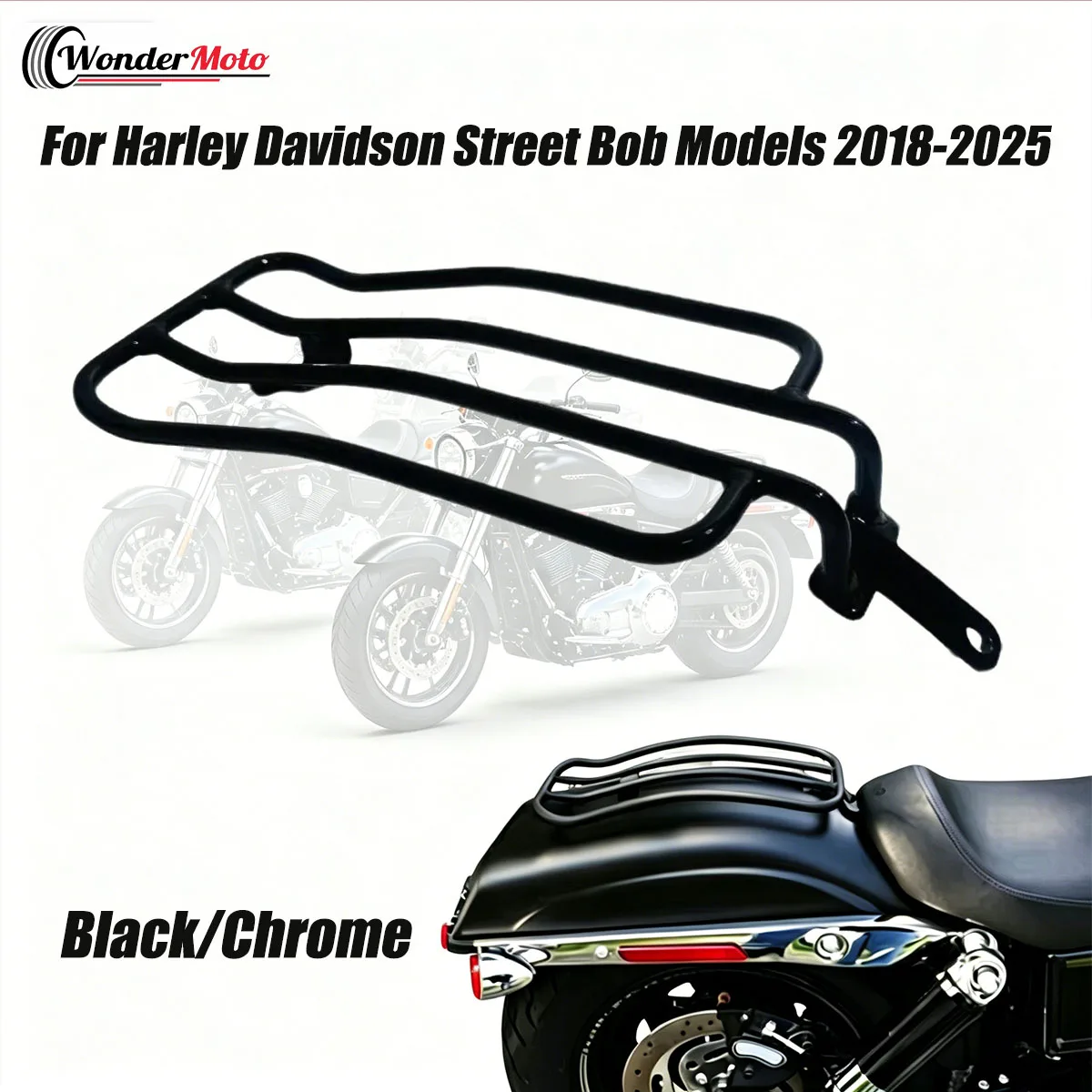 Задний багажник-крепление для мотоциклов Harley Davidson Street Bob моделей 2018-2025 годов, для сиденья Solo Seat
Задний багажник-крепление для мотоциклов Harley Davidson Street Bob моделей 2018-2025 годов, для сиденья Solo Seat