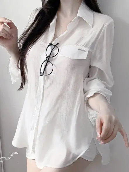 Loose Women's Korean Style Sun Protection Shirt Draped Sensation Lazy Women's Flavor Long Sleeve Commute Wind Shirt
Loose Women's Korean Style Sun Protection Shirt Draped Sensation Lazy Women's Flavor Long Sleeve Commute Wind Shirt