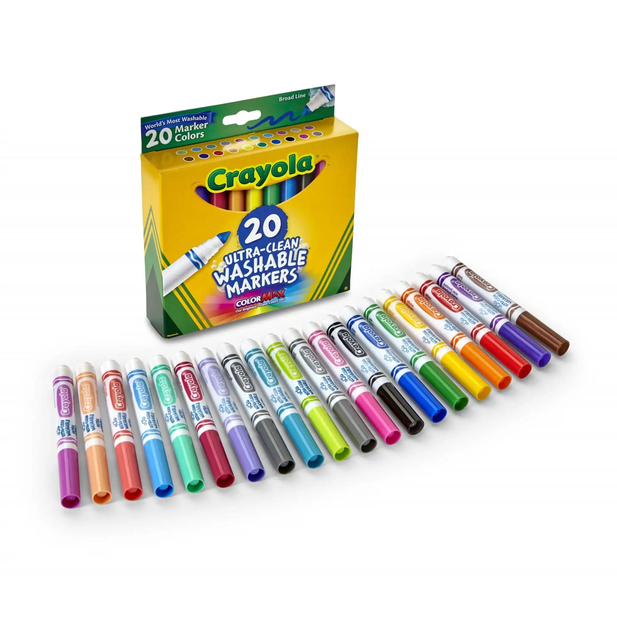 (3 pack) Crayola Ultra-Clean Washable Broad Line Markers, 20 Ct, Back to School Supplies, Classic Colors, Classroom Must Haves
(3 pack) Crayola Ultra-Clean Washable Broad Line Markers, 20 Ct, Back to School Supplies, Classic Colors, Classroom Must Haves