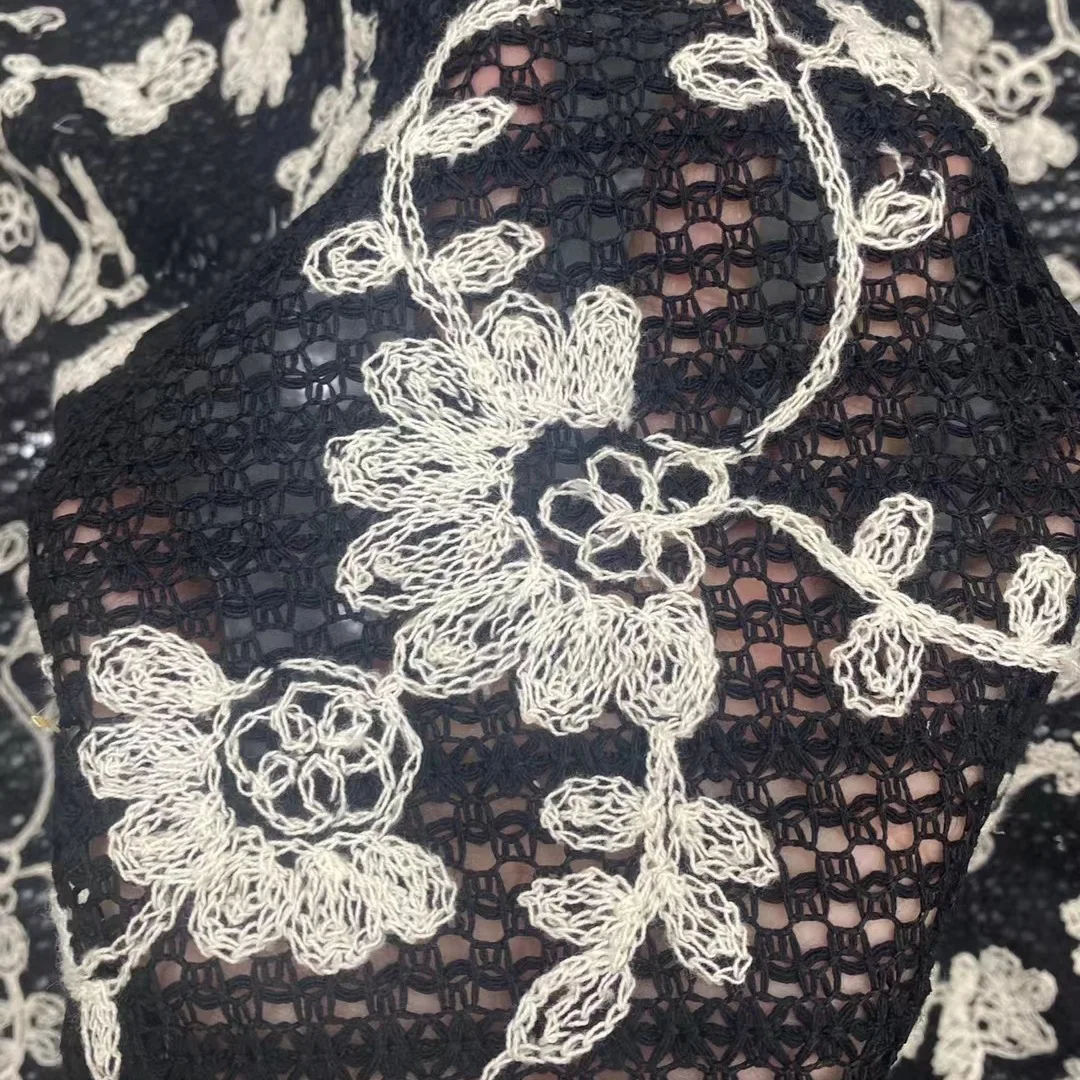 New floral cotton thread knitted hollow lace embroidered fabric for DIY wedding dresses curtains doll clothes dresses
New floral cotton thread knitted hollow lace embroidered fabric for DIY wedding dresses curtains doll clothes dresses