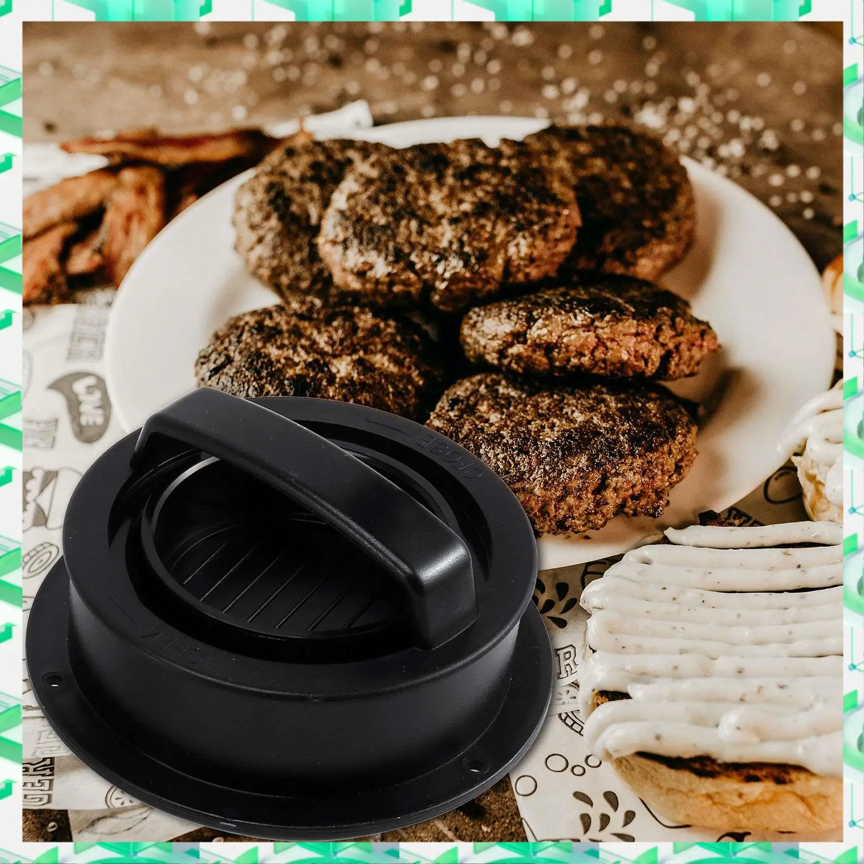 FIZP 3 In 1 Burger Press Patty Stuffed Burger Maker With 120Pcs Burger Paper Non Stick Sliders Beef Burger Press - Black
FIZP 3 In 1 Burger Press Patty Stuffed Burger Maker With 120Pcs Burger Paper Non Stick Sliders Beef Burger Press - Black