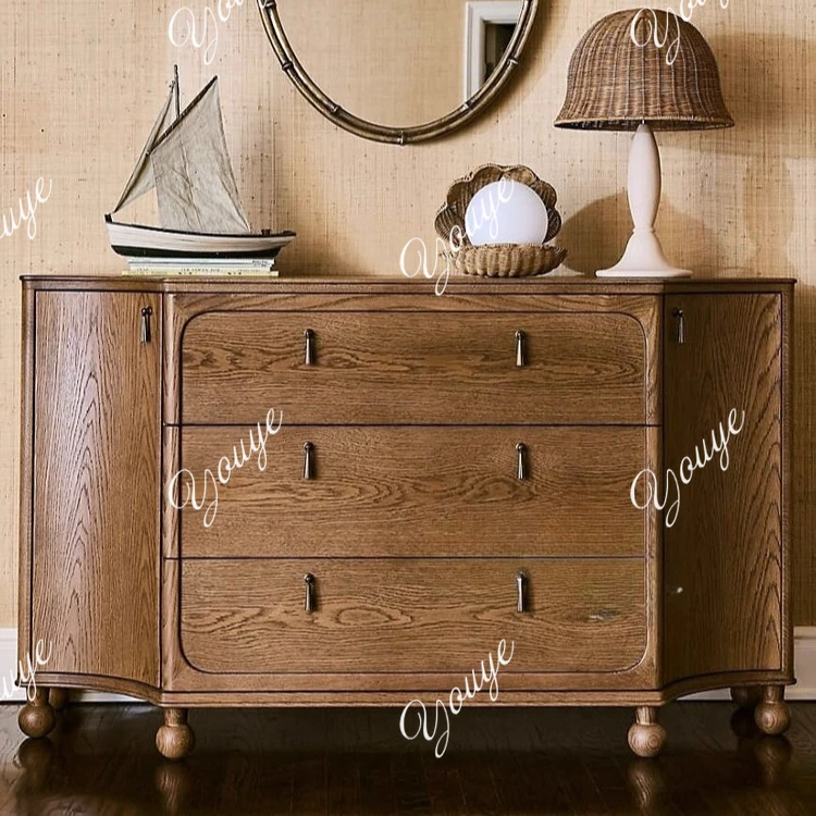 American medieval style solid wood bedroom chest small apartment living room porch storage French country style dresser table
American medieval style solid wood bedroom chest small apartment living room porch storage French country style dresser table