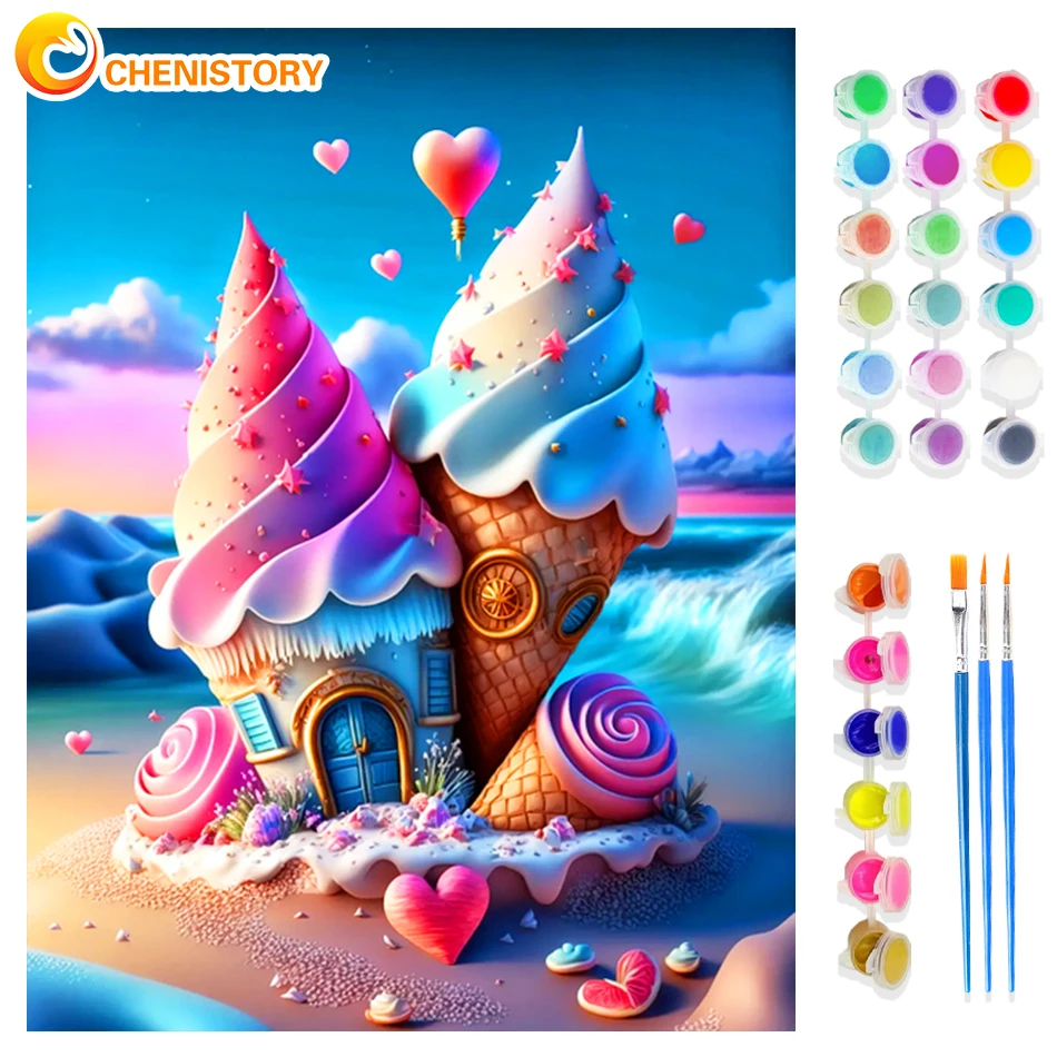 CHENISTORY Painting By Numbers Colorful Ice Cream Drawing On Canvas HandPainted Art Gift DIY Coloring By Number Kits Home Decor
CHENISTORY Painting By Numbers Colorful Ice Cream Drawing On Canvas HandPainted Art Gift DIY Coloring By Number Kits Home Decor