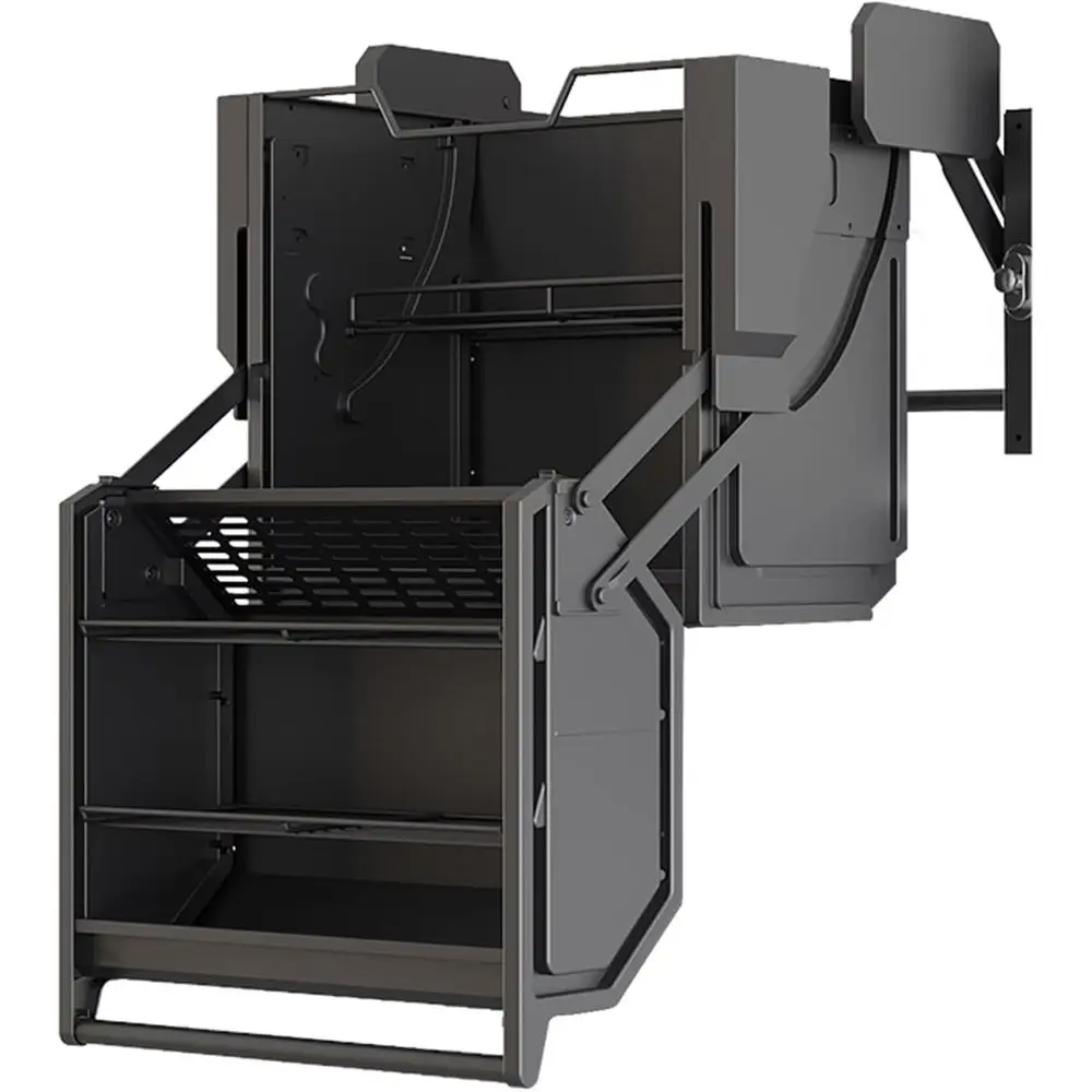 Pull-Out Kitchen Organizer with Basket and Dish Drainer, Heavy-Duty, 20kg Capacity, 56.2x48x49cm, Grey
Pull-Out Kitchen Organizer with Basket and Dish Drainer, Heavy-Duty, 20kg Capacity, 56.2x48x49cm, Grey