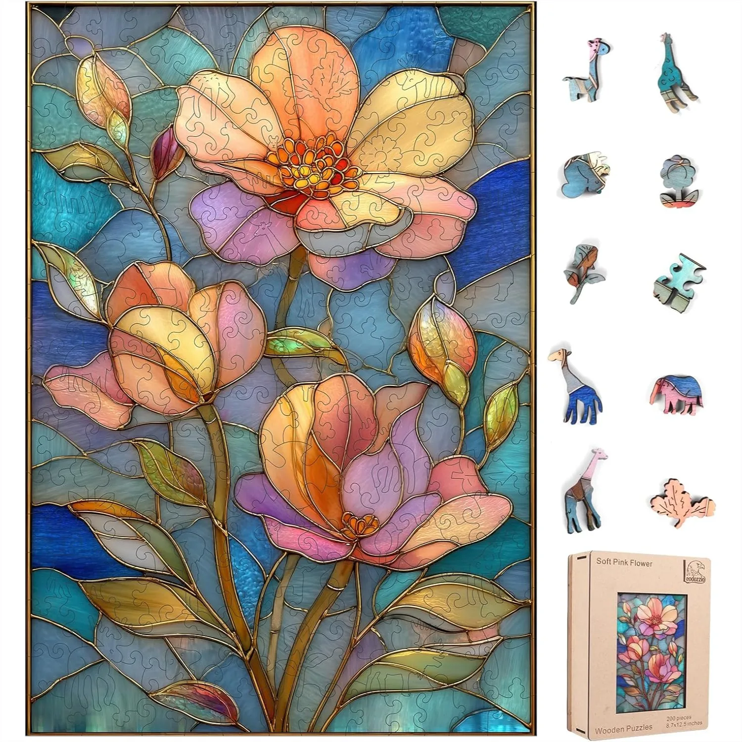 Wooden Puzzle for Adults 200 Piece Unique Shape Jigsaw, 5MM Thick Stained Glass Flower Puzzle, Home Art Decoration Gift for Her
Wooden Puzzle for Adults 200 Piece Unique Shape Jigsaw, 5MM Thick Stained Glass Flower Puzzle, Home Art Decoration Gift for Her