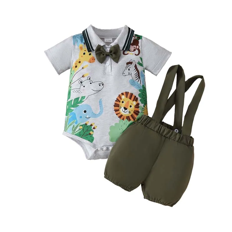 Baby Boy Set 0-18Months Summer 2 Pieces Outfits Lapel Short Sleeve Animal Print Onesie Suspenders Shorts Casual Baby Boy Clothes
Baby Boy Set 0-18Months Summer 2 Pieces Outfits Lapel Short Sleeve Animal Print Onesie Suspenders Shorts Casual Baby Boy Clothes