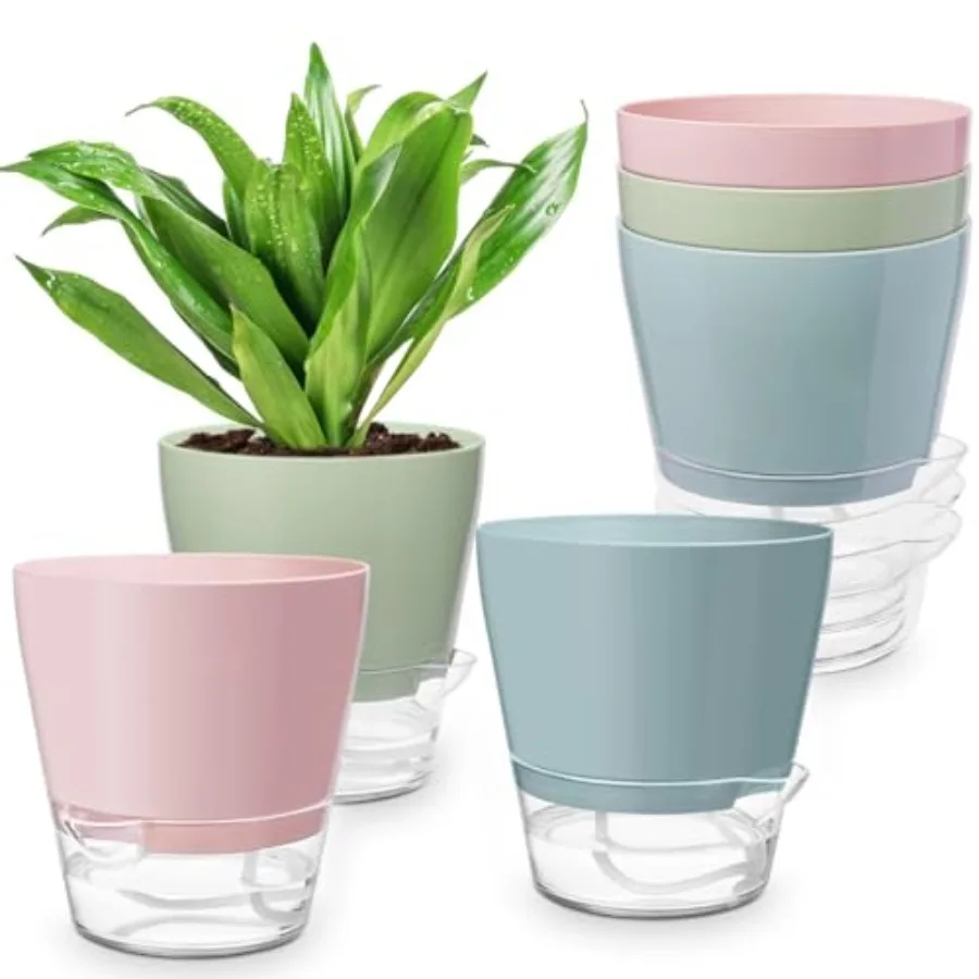 Plant Pots 6 inch Set of 6 Self Watering Flower Pots Indoor Outdoor Self Watering Planters with Drainage Hole Clear Saucer Rese
Plant Pots 6 inch Set of 6 Self Watering Flower Pots Indoor Outdoor Self Watering Planters with Drainage Hole Clear Saucer Rese