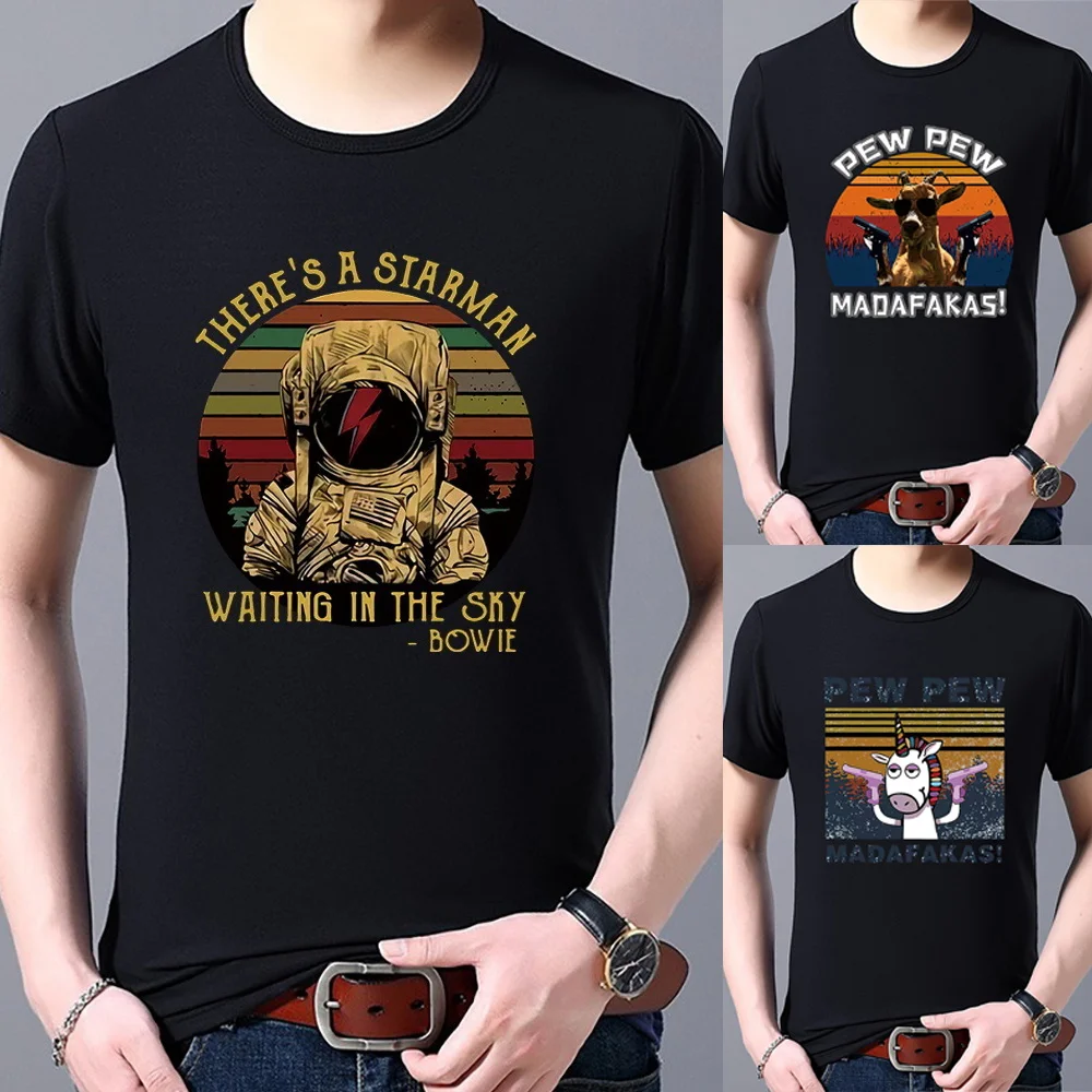 Men Fashion Casual 2022 Tops PEW Print T-shirt Casual Black Tee All-match Personality Soft Round Neck Men's Shirt
Men Fashion Casual 2022 Tops PEW Print T-shirt Casual Black Tee All-match Personality Soft Round Neck Men's Shirt