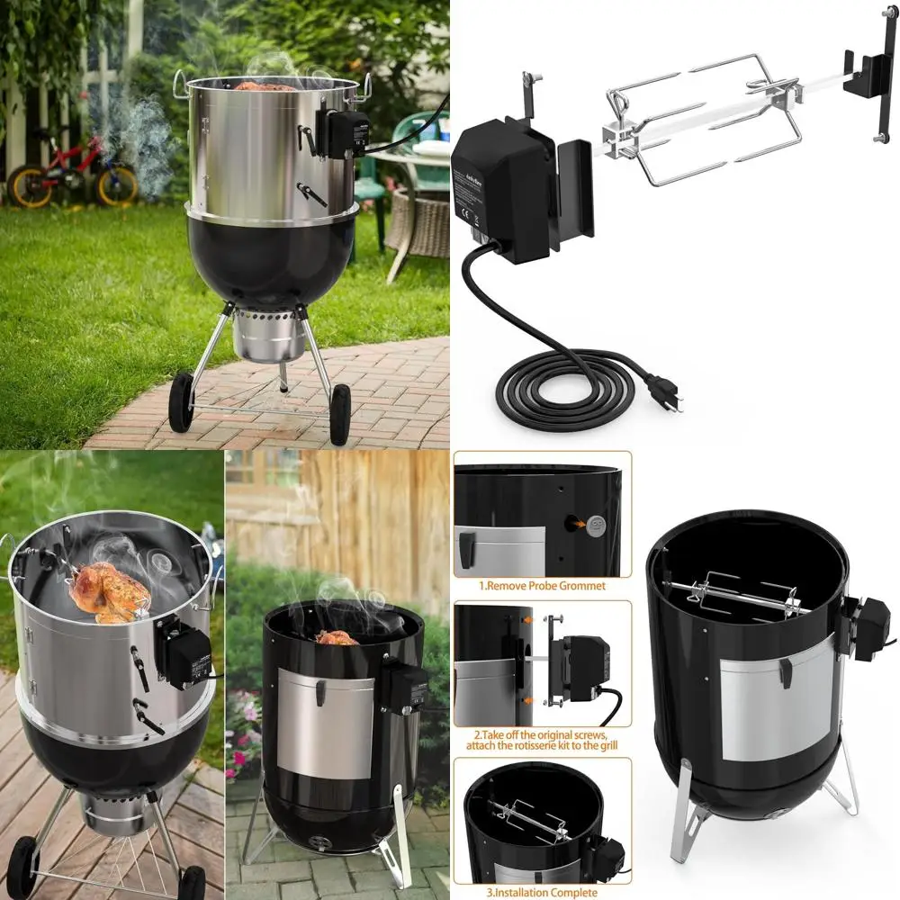 Weber 18 WSM Compatible Stainless Steel Grill Rotisserie Kit for Outdoor BBQ Cooking
Weber 18 WSM Compatible Stainless Steel Grill Rotisserie Kit for Outdoor BBQ Cooking