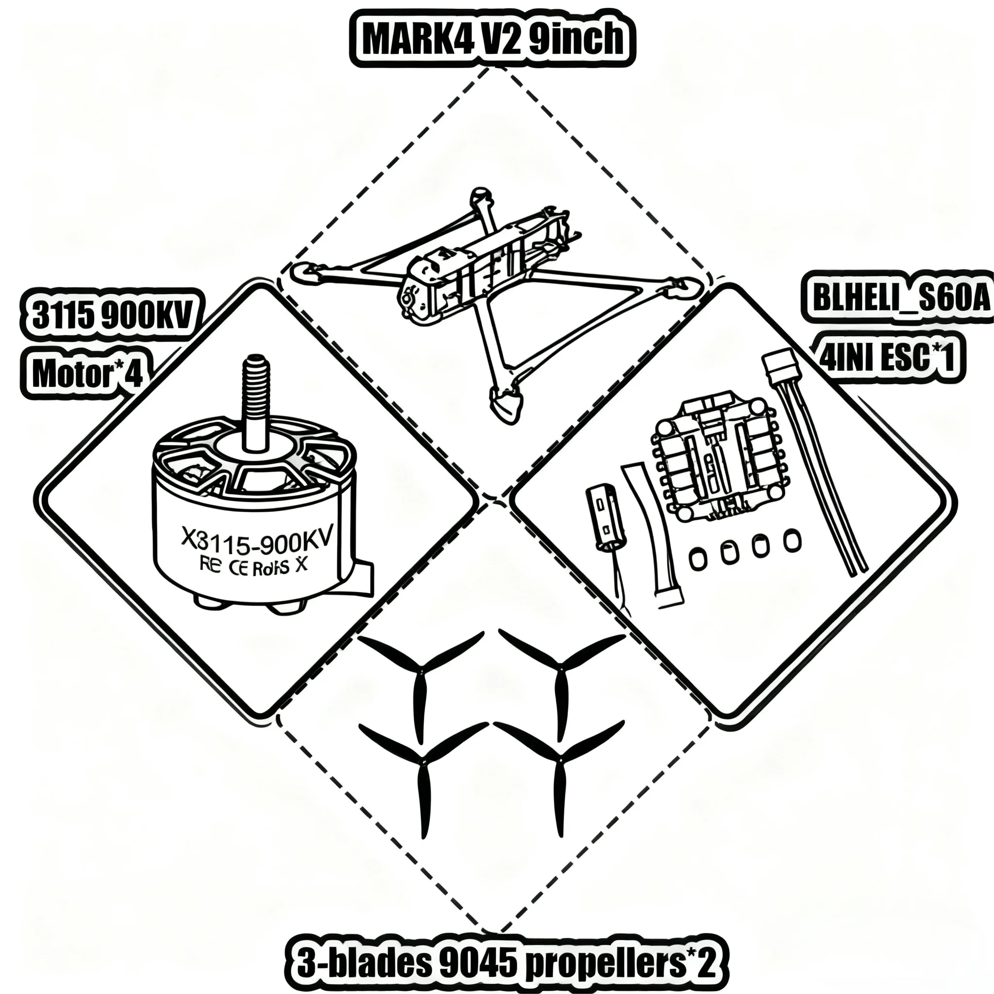 Дрон MARK4 V2 5 7 8 9 10-дюймовый контроль полета 45/60A 4INI ESC стоечный дрон FPV из углеродного волокна PV Racing Drone Квадрокоптер Фристайл 
Дрон MARK4 V2 5 7 8 9 10-дюймовый контроль полета 45/60A 4INI ESC стоечный дрон FPV из углеродного волокна PV Racing Drone Квадрокоптер Фристайл