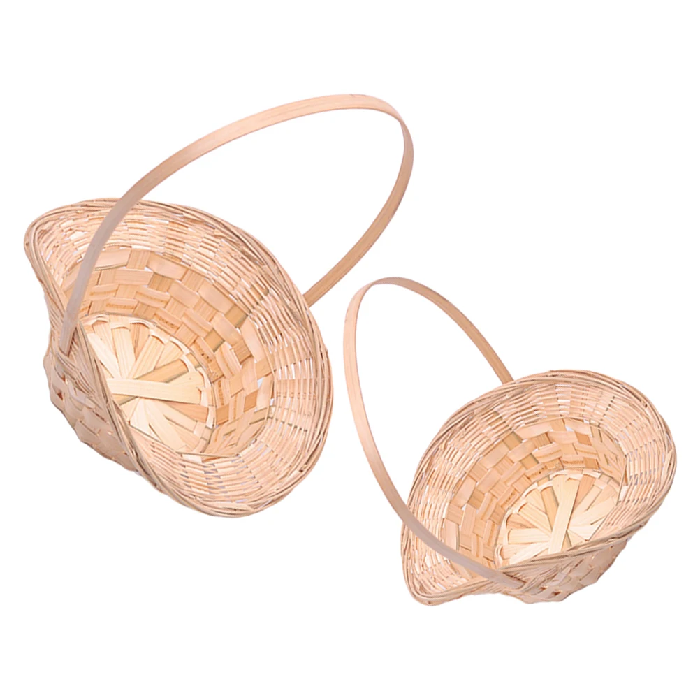 2pcs Flower Basket Bamboo Handmade Beige Weaving Empty Fruit Baskets Handle Portable Storage Kitchen Harvest Baskets Durable
2pcs Flower Basket Bamboo Handmade Beige Weaving Empty Fruit Baskets Handle Portable Storage Kitchen Harvest Baskets Durable