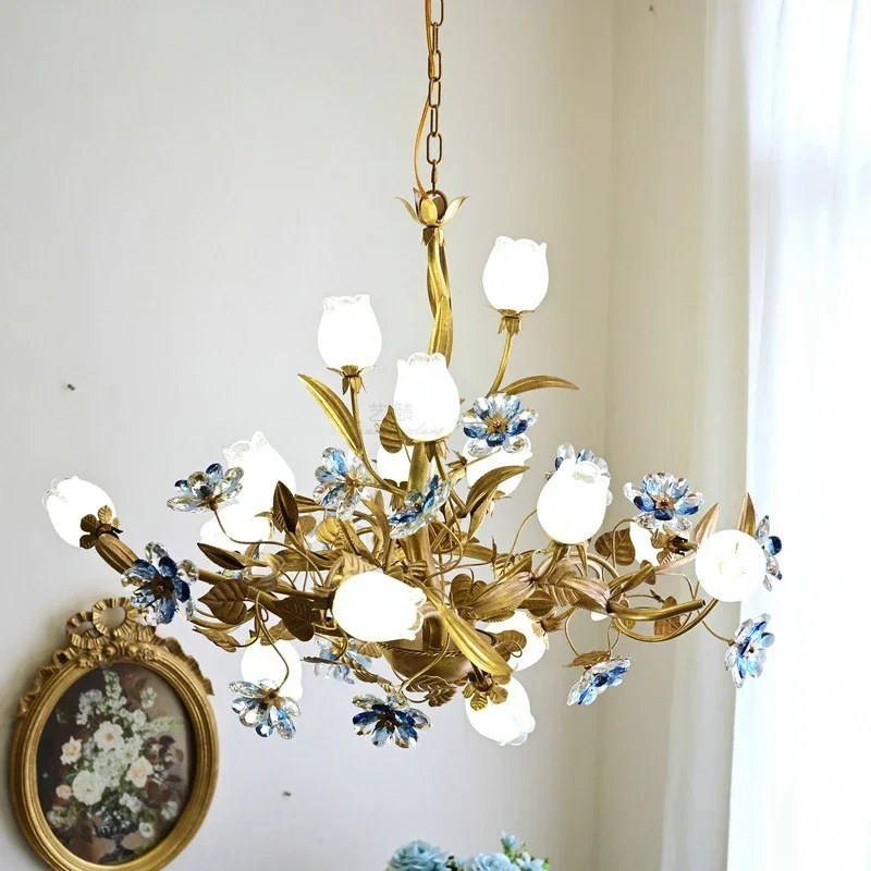 YECTSKI American Vintage Chandelier Lighting E14 Bulb Luxury Crystal blue Farmhouse Ceiling Pendant Lamp For Living Dining Room
YECTSKI American Vintage Chandelier Lighting E14 Bulb Luxury Crystal blue Farmhouse Ceiling Pendant Lamp For Living Dining Room