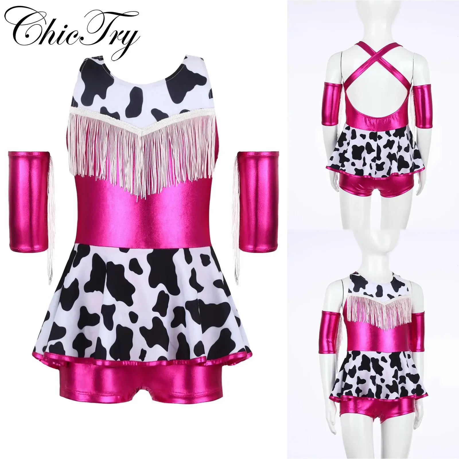 Kids Girls Cowgirl Cosplay Costume Halloween Dress Metallic Gloss Back Cross Shoulder Straps Fringed Chest Carnival Dress Up
Kids Girls Cowgirl Cosplay Costume Halloween Dress Metallic Gloss Back Cross Shoulder Straps Fringed Chest Carnival Dress Up