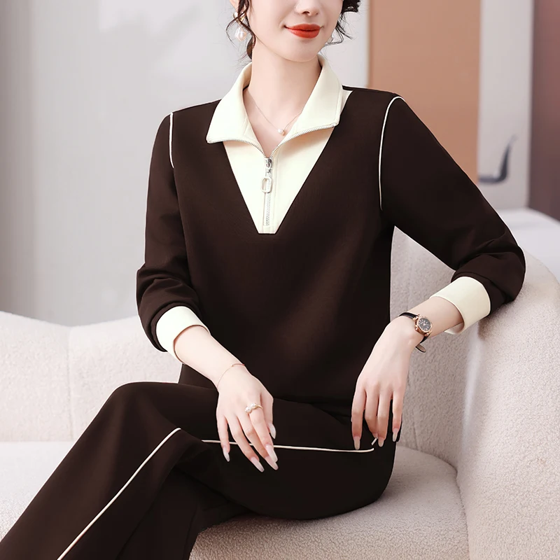 Women Spring and Autumn Clothes Long-sleeved Lapel Sweatshirt New Style Middle-aged and Elderly Sportswear Suit
Women Spring and Autumn Clothes Long-sleeved Lapel Sweatshirt New Style Middle-aged and Elderly Sportswear Suit