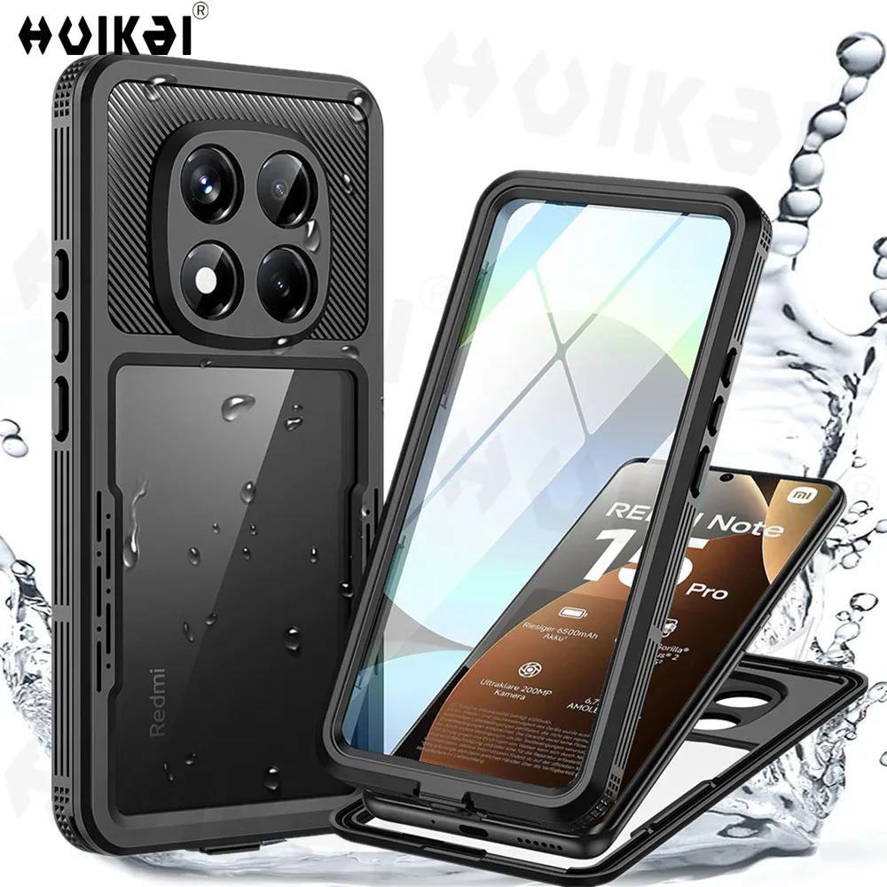 Waterproof Case for Xiaomi Redmi Note 15 Pro 5G Note 14 Pro 5G Shock-Dust-Snow-proof Full Body Sealed Underwater Hybrid Cover
Waterproof Case for Xiaomi Redmi Note 15 Pro 5G Note 14 Pro 5G Shock-Dust-Snow-proof Full Body Sealed Underwater Hybrid Cover