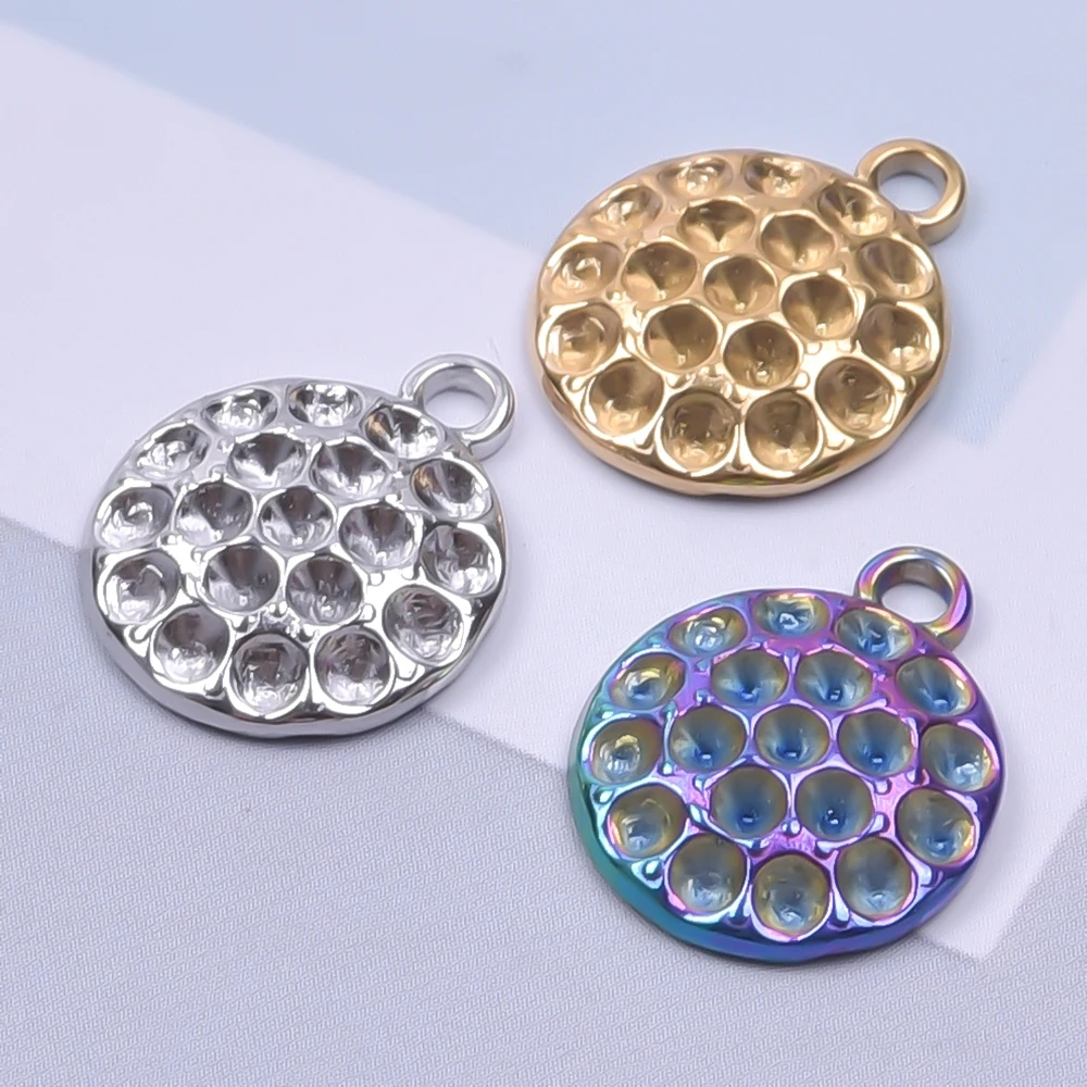 10pcs/Lot Stainless Steel Charms Geometrically Circular Honeycomb Shape Pendants Necklace Earrings Supplies Handmade Accessories
10pcs/Lot Stainless Steel Charms Geometrically Circular Honeycomb Shape Pendants Necklace Earrings Supplies Handmade Accessories