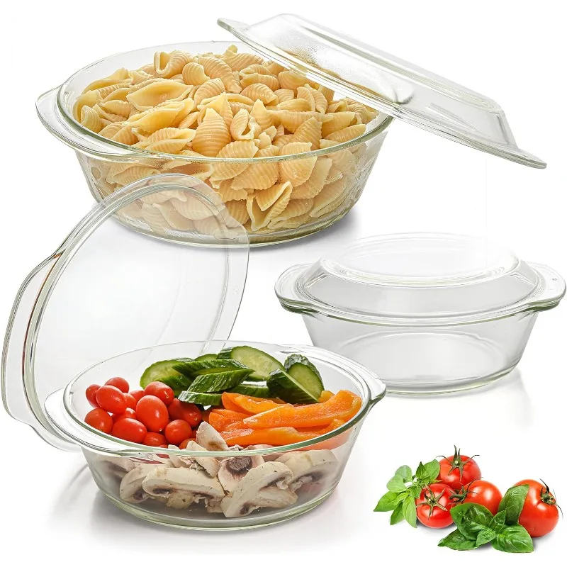 Basics 6-Piece Glass Casserole Dishes for Oven With Lids, Durable Borosilicate Glass Bakeware Set,Glass Bowls Bakeware Dish Safe
Basics 6-Piece Glass Casserole Dishes for Oven With Lids, Durable Borosilicate Glass Bakeware Set,Glass Bowls Bakeware Dish Safe