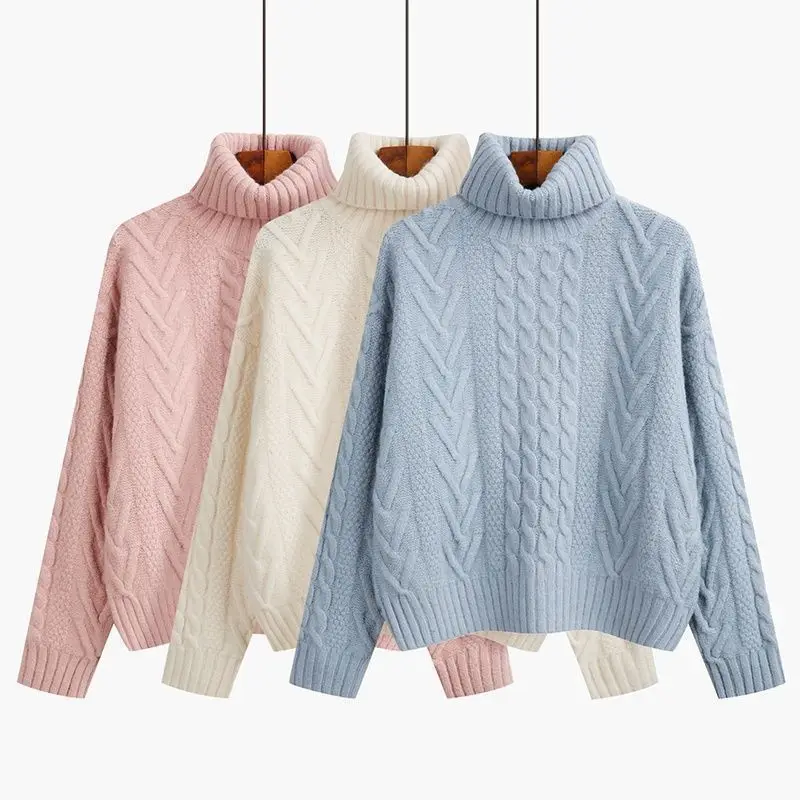 High Neck Sweater Women's Short Knitted Pullover 2025 Spring and Autumn New Loose Outer Wear Lazy Style Knitted Sweater
High Neck Sweater Women's Short Knitted Pullover 2025 Spring and Autumn New Loose Outer Wear Lazy Style Knitted Sweater