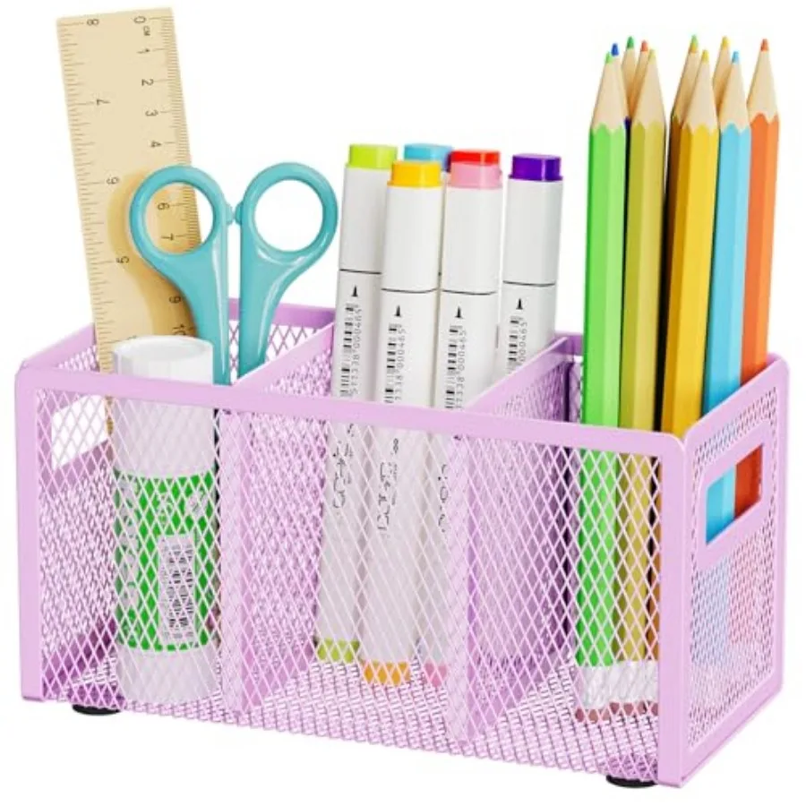 Mesh Pen Holder for Desk, Pencil Holder Desk Organizer 3 Adjustable Compartments, Pencil Cup with Handle Perfect for Classroom,
Mesh Pen Holder for Desk, Pencil Holder Desk Organizer 3 Adjustable Compartments, Pencil Cup with Handle Perfect for Classroom,