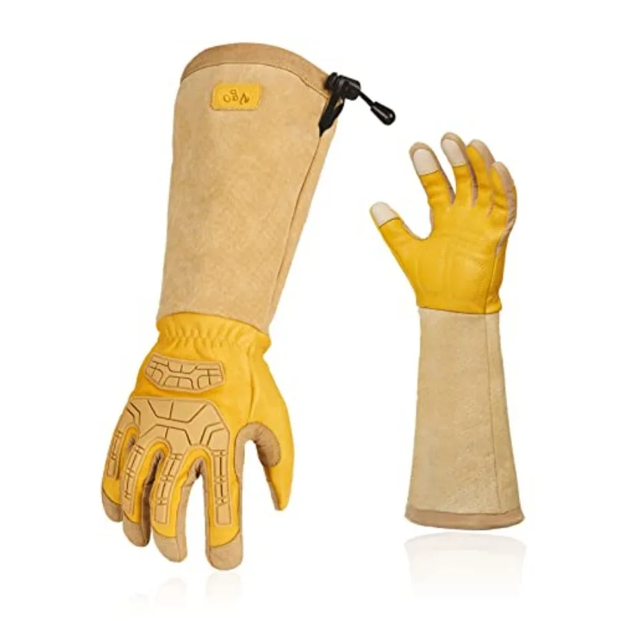 Men's Extra-Long Leather Gardening Gloves, Gauntlet with Adjustable Cuff, Puncture and Thorn Proof, Touchscreen CA9659
Men's Extra-Long Leather Gardening Gloves, Gauntlet with Adjustable Cuff, Puncture and Thorn Proof, Touchscreen CA9659