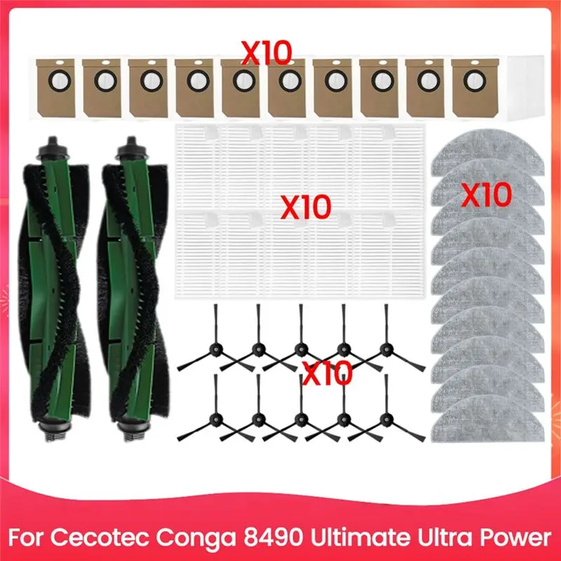 Запасные части A18Z для Cecotec Conga 8490 Ultimate Ultra Power: основная и боковые щетки, HEPA-фильтр, салфетка для уборки, мешок для сбора пыли.
Запасные части A18Z для Cecotec Conga 8490 Ultimate Ultra Power: основная и боковые щетки, HEPA-фильтр, салфетка для уборки, мешок для сбора пыли.
