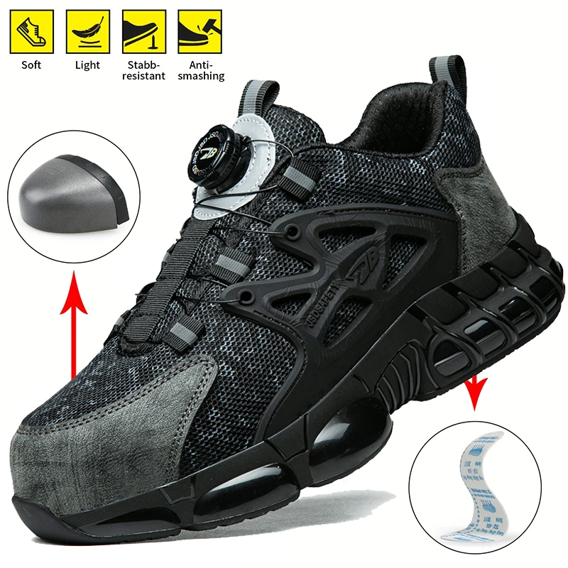 Rotating Button Work Shoes Men Safety Sneakers Puncture-Proof Breathable Safety Shoes Anti Shock Men Lightweight Work Footwear
Rotating Button Work Shoes Men Safety Sneakers Puncture-Proof Breathable Safety Shoes Anti Shock Men Lightweight Work Footwear