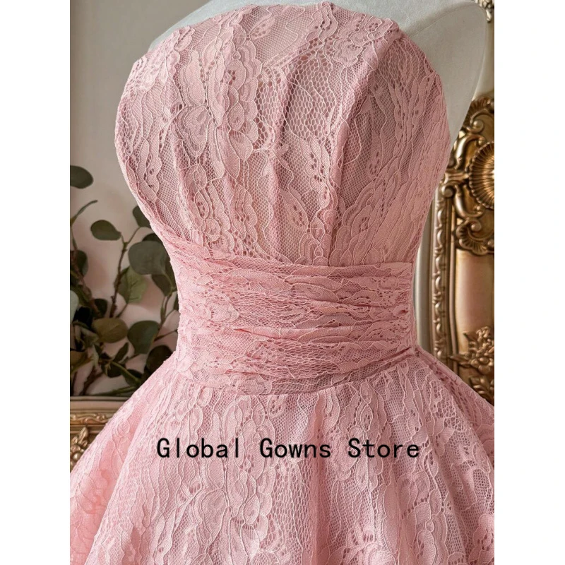 2026 Dirty Pink Lace Prom Dress Strapless Short A Line Birthday Dress Spaghetti Strap Mini Vestidos De Festa Customized
2026 Dirty Pink Lace Prom Dress Strapless Short A Line Birthday Dress Spaghetti Strap Mini Vestidos De Festa Customized
