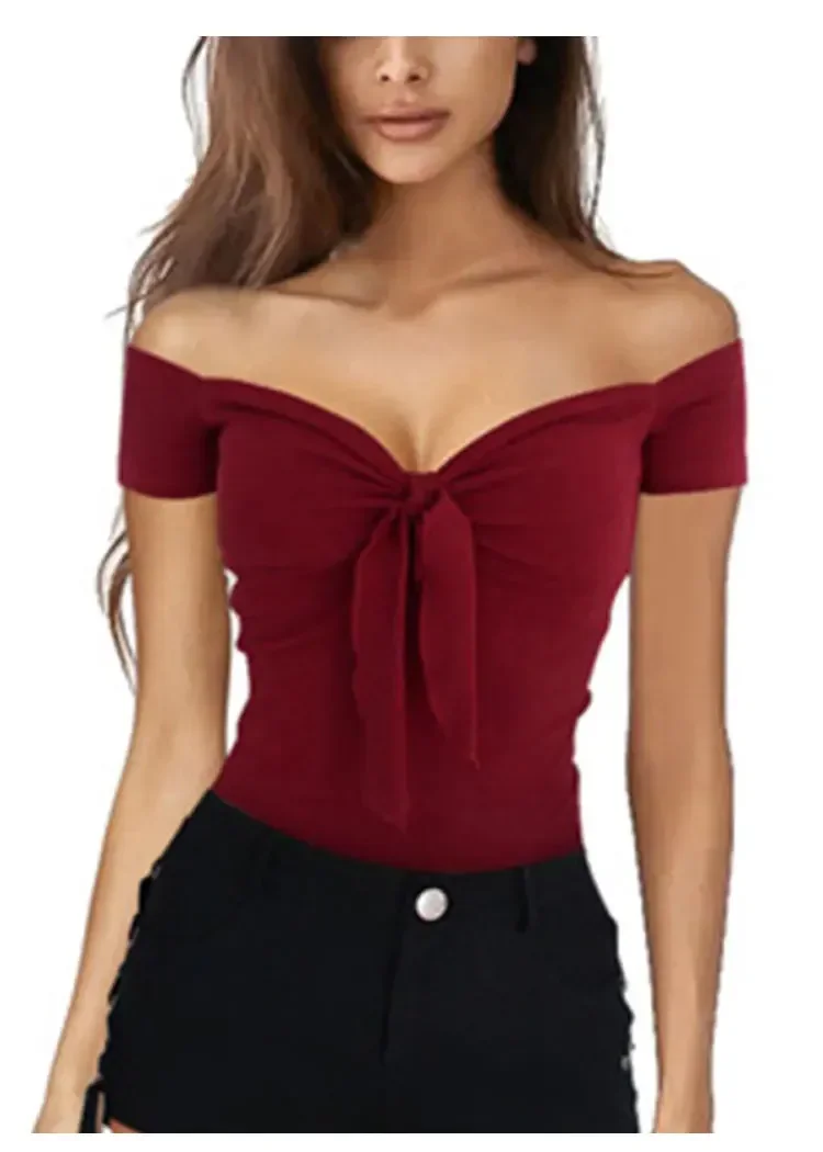 2025 euro-n spring and summer lady pure color V-neck elegant beach party slim T-shirt
2025 euro-n spring and summer lady pure color V-neck elegant beach party slim T-shirt