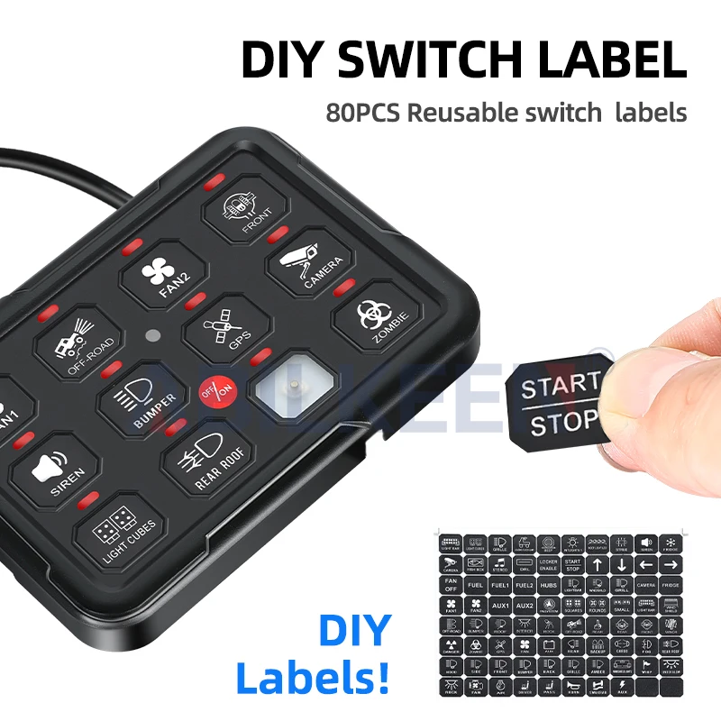 RGB 12 Gang Switch Panel Multifunction Strobe ON-Off Circuit Control Relay LED Switch Box for Golf Cart Truck RV Offroad Marine
RGB 12 Gang Switch Panel Multifunction Strobe ON-Off Circuit Control Relay LED Switch Box for Golf Cart Truck RV Offroad Marine
