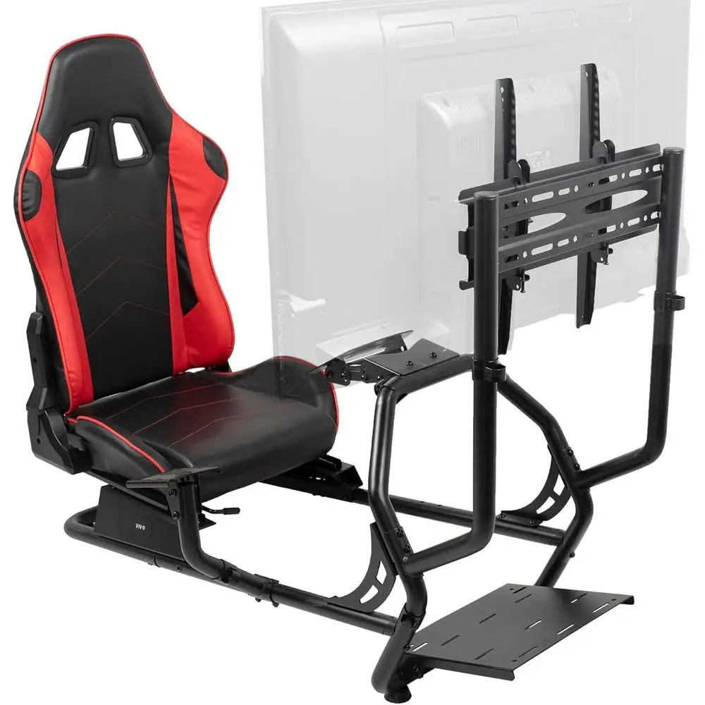Racing Simulator Setup with TV Bracket, Wheel Stand, Shifter Mount, Ergonomic Chair, and Pedals, Compatible with VESA 400x400
Racing Simulator Setup with TV Bracket, Wheel Stand, Shifter Mount, Ergonomic Chair, and Pedals, Compatible with VESA 400x400