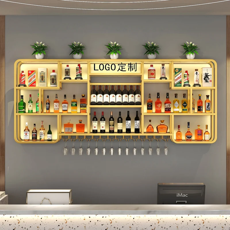 Restaurant wall-mounted wine cabinet display cabinet store simple wall wine rack bar luminous wine rack display rack customizati
Restaurant wall-mounted wine cabinet display cabinet store simple wall wine rack bar luminous wine rack display rack customizati