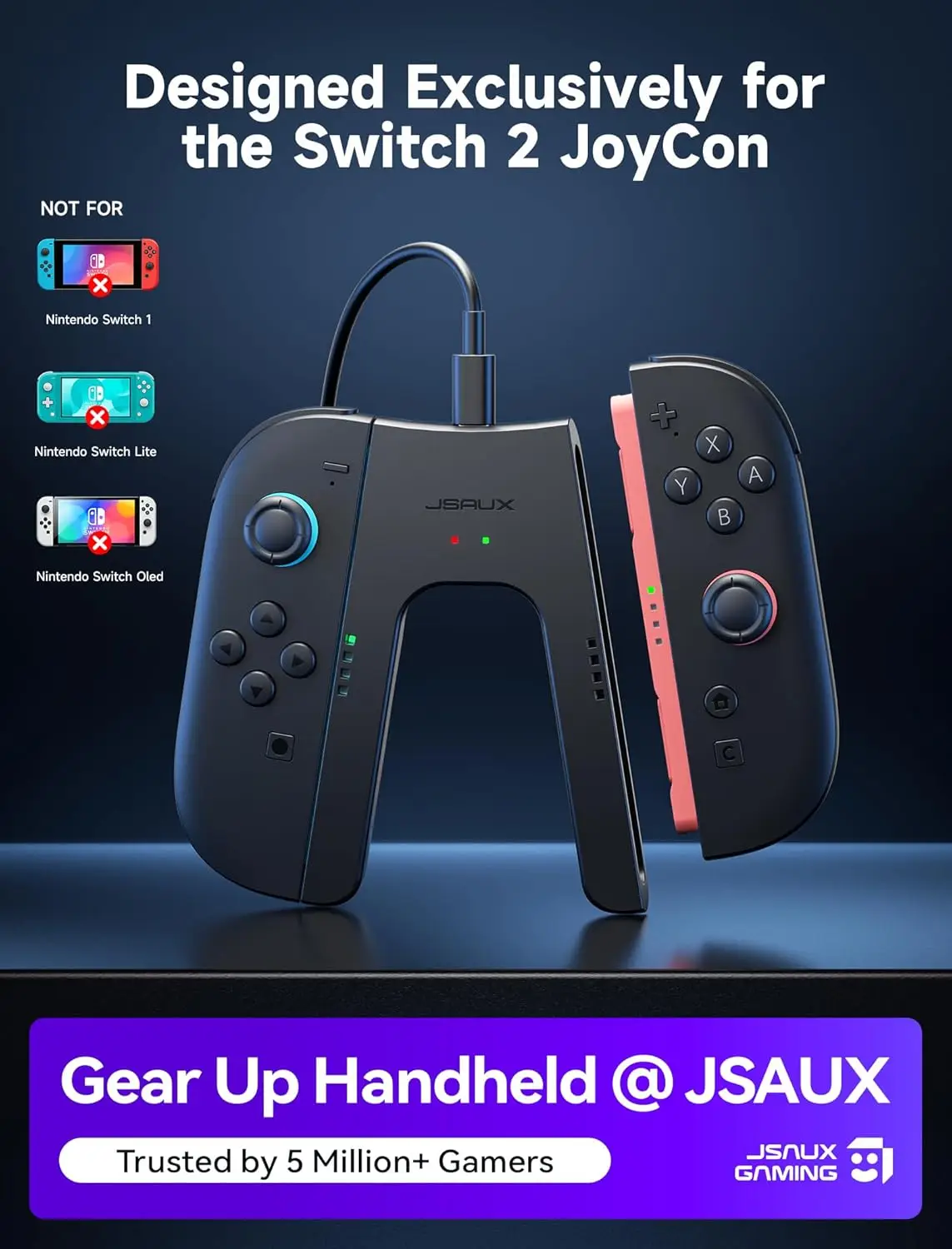 Switch 2 Charging Grip for Nintendo Switch 2, Magnetic Grip Controller Compatible with Switch 2 Joycons, Play While Charging
Switch 2 Charging Grip for Nintendo Switch 2, Magnetic Grip Controller Compatible with Switch 2 Joycons, Play While Charging