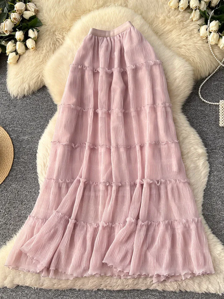 Women's Skirts French Elegance High-Waist Mesh Midi Skirt - 2026 Spring A-Line Flared Layered Fungus Faldas Female SK090
Women's Skirts French Elegance High-Waist Mesh Midi Skirt - 2026 Spring A-Line Flared Layered Fungus Faldas Female SK090