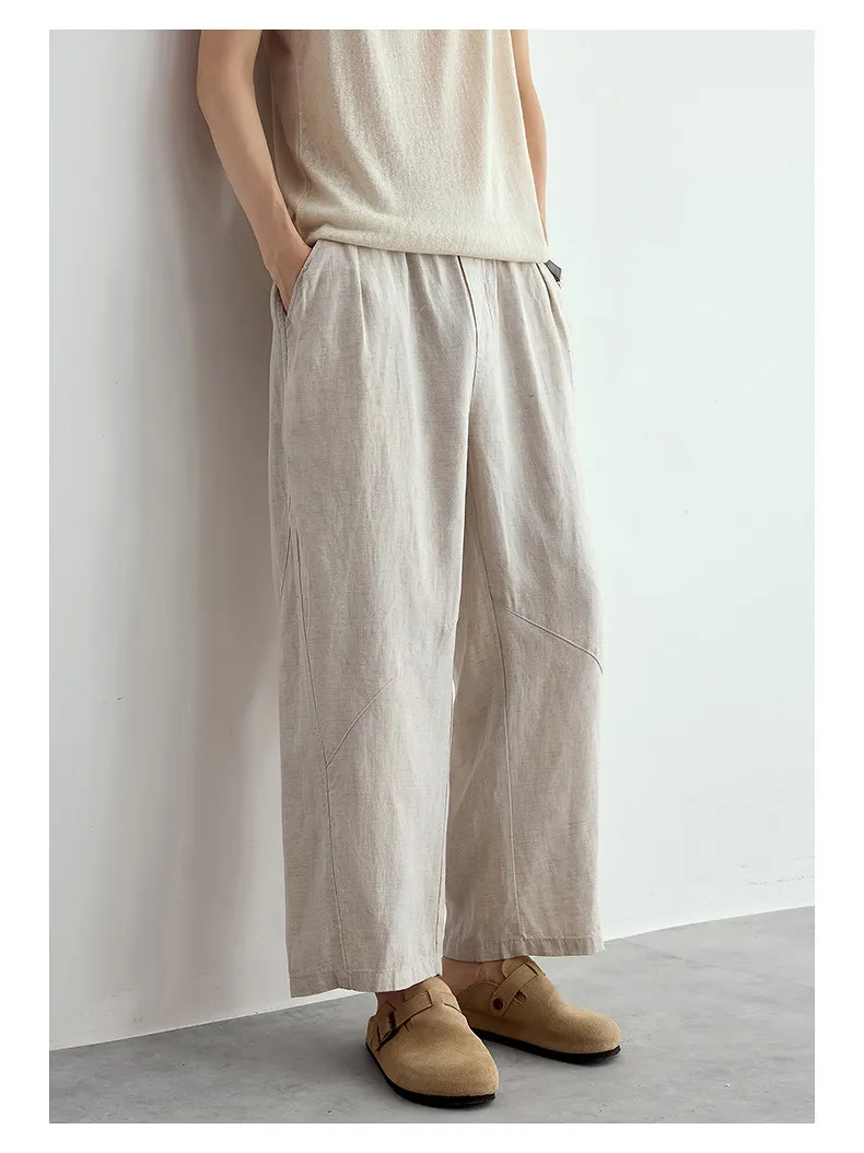 Chaleser Linen Cropped Casual Pants for Men: Loose-Fit, Wide-Leg, Breathable, Straight-Leg, Simple, Commute-Friendly, Versatile
Chaleser Linen Cropped Casual Pants for Men: Loose-Fit, Wide-Leg, Breathable, Straight-Leg, Simple, Commute-Friendly, Versatile