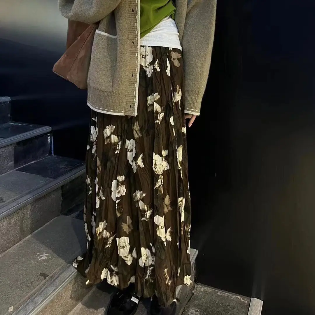 2024 Women's Autumn Winter New Korea Loose A-line Female Long Floral Pleated Skirt Ladies Fashion High Waist Print Skirts Q680
2024 Women's Autumn Winter New Korea Loose A-line Female Long Floral Pleated Skirt Ladies Fashion High Waist Print Skirts Q680