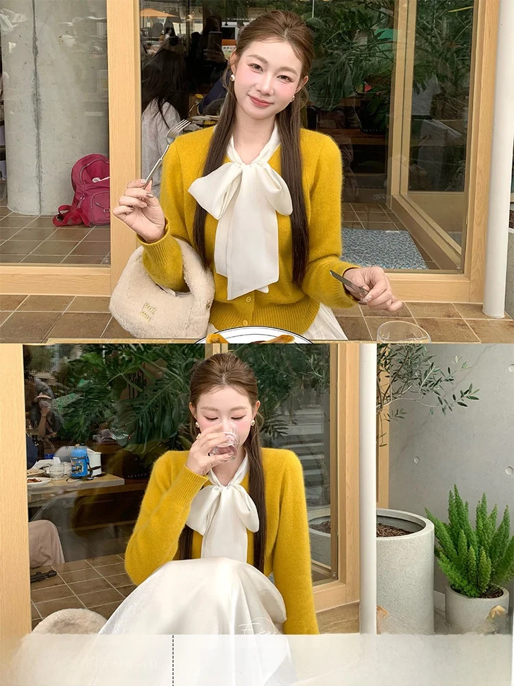 Корейский свитер Ele с длинными рукавами для женщин, теплый и уютный кардиган с узлом, подходит для осени и зимы
Корейский свитер Ele с длинными рукавами для женщин, теплый и уютный кардиган с узлом, подходит для осени и зимы