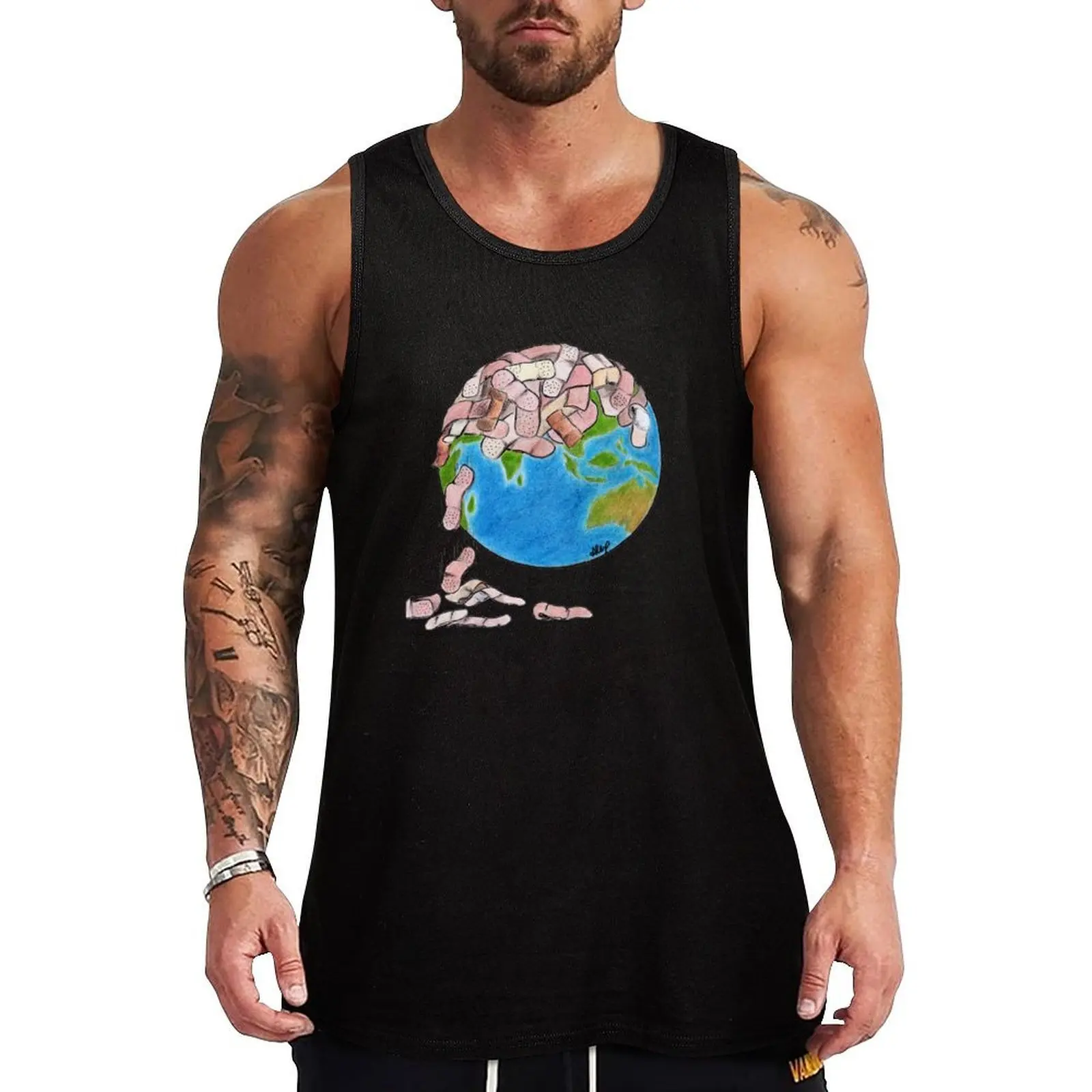 Plasters Tank Top clothes for men gym clothing men vests for men Sleeveless top 
Plasters Tank Top clothes for men gym clothing men vests for men Sleeveless top