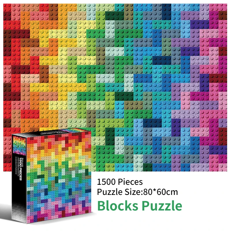 80*60cm Adult 1500pcs Paper Jigsaw Puzzles Blocks Puzzle Geometric Shape Paintings Stress Reducing Toy Difficulty Christmas Gift
80*60cm Adult 1500pcs Paper Jigsaw Puzzles Blocks Puzzle Geometric Shape Paintings Stress Reducing Toy Difficulty Christmas Gift
